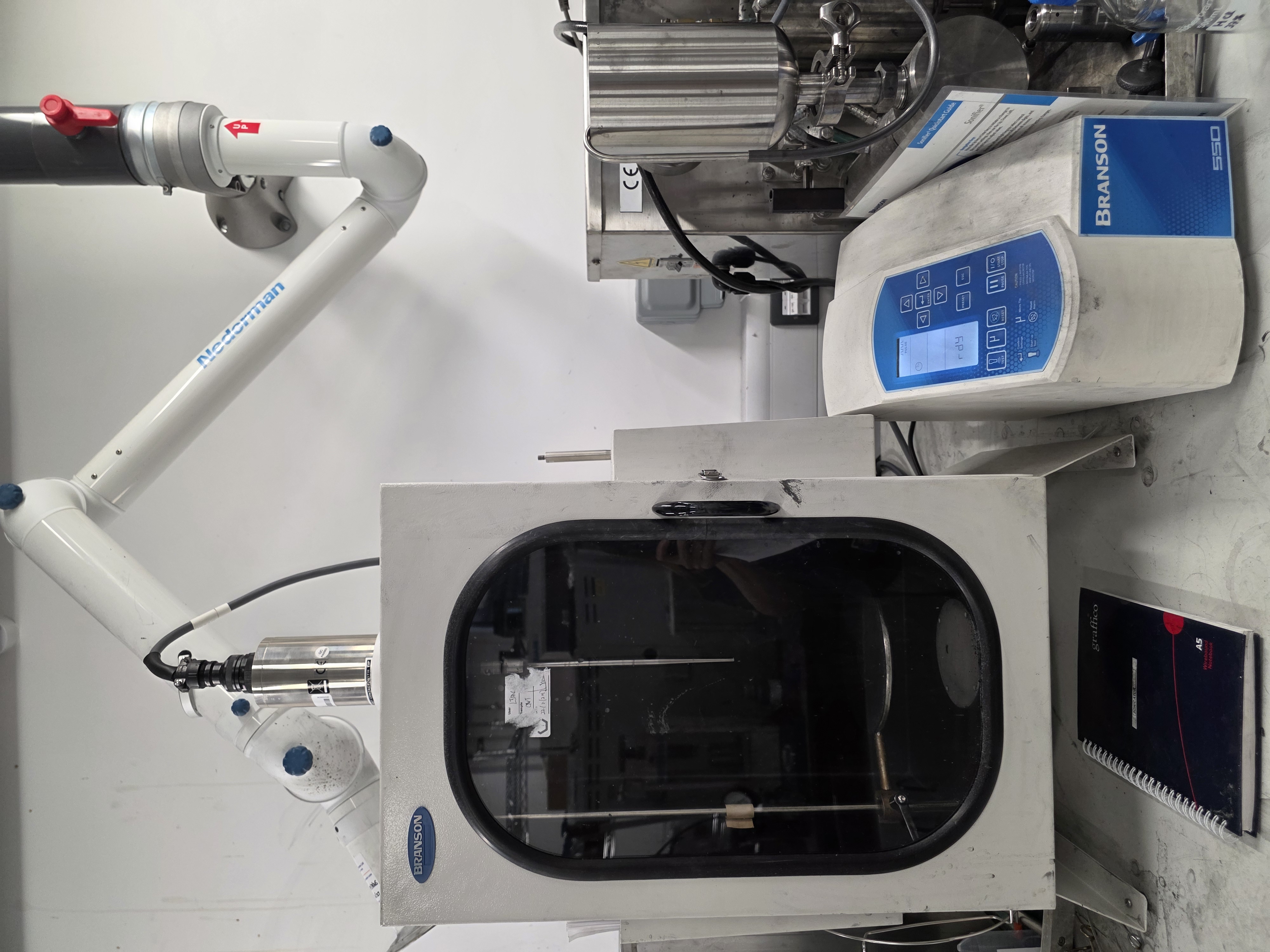 A tip sonicator setup